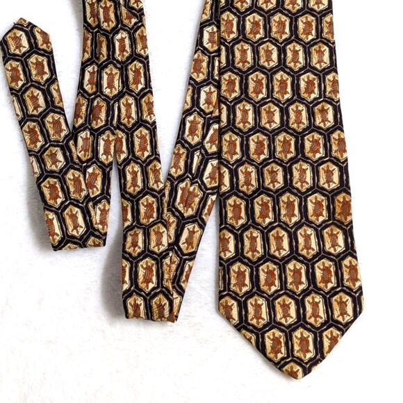 Vintage Men's 100% Silk Tie Abstract Print - By KASPER - Picture 4 of 15